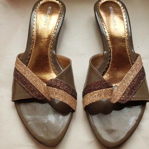 Slip On glittery Open Toe Sandals shoes Esarli Vintage Women's